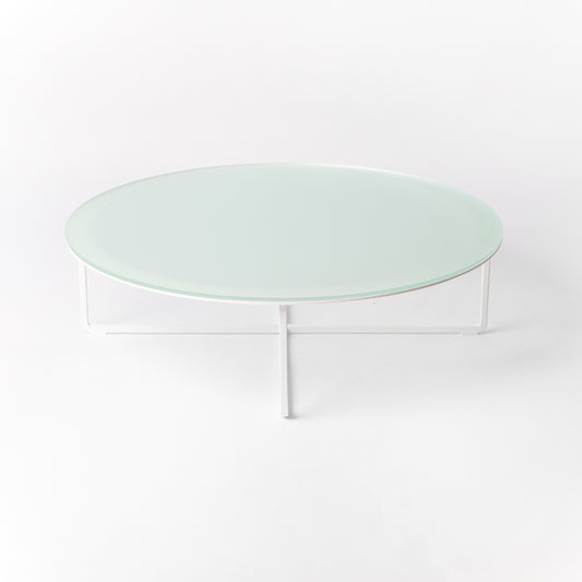 Handcrafted Circo X Lounge table in natural wood - front view showing minimal Scandinavian design
