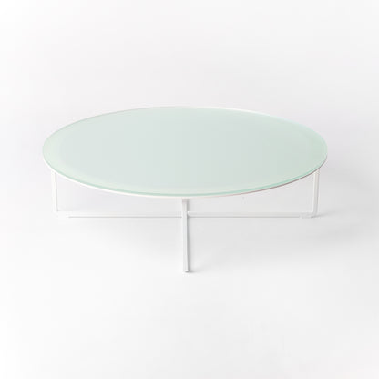 Handcrafted Circo X Lounge table in natural wood - front view showing minimal Scandinavian design